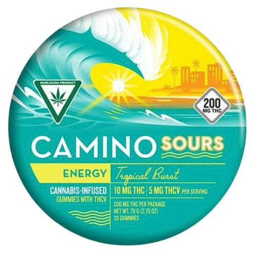 Kiva Confections Camino Tropical Burst Energy Sour Gummies 200mg THC : 100mg THCV
