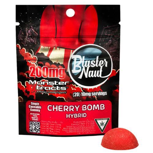 Monster Xtracts Cherry Bomb Hybrid Blasternaut Single Serve Gummy 200mg THC at The Fire Station - Ishpeming