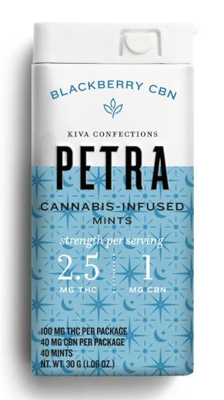 Kiva Confections Petra Blackberry Mints 100mg THC : 40mg CBN