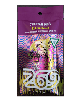 269 Canna - Cheetah Piss (H) Live Resin disposable vape cart 1g