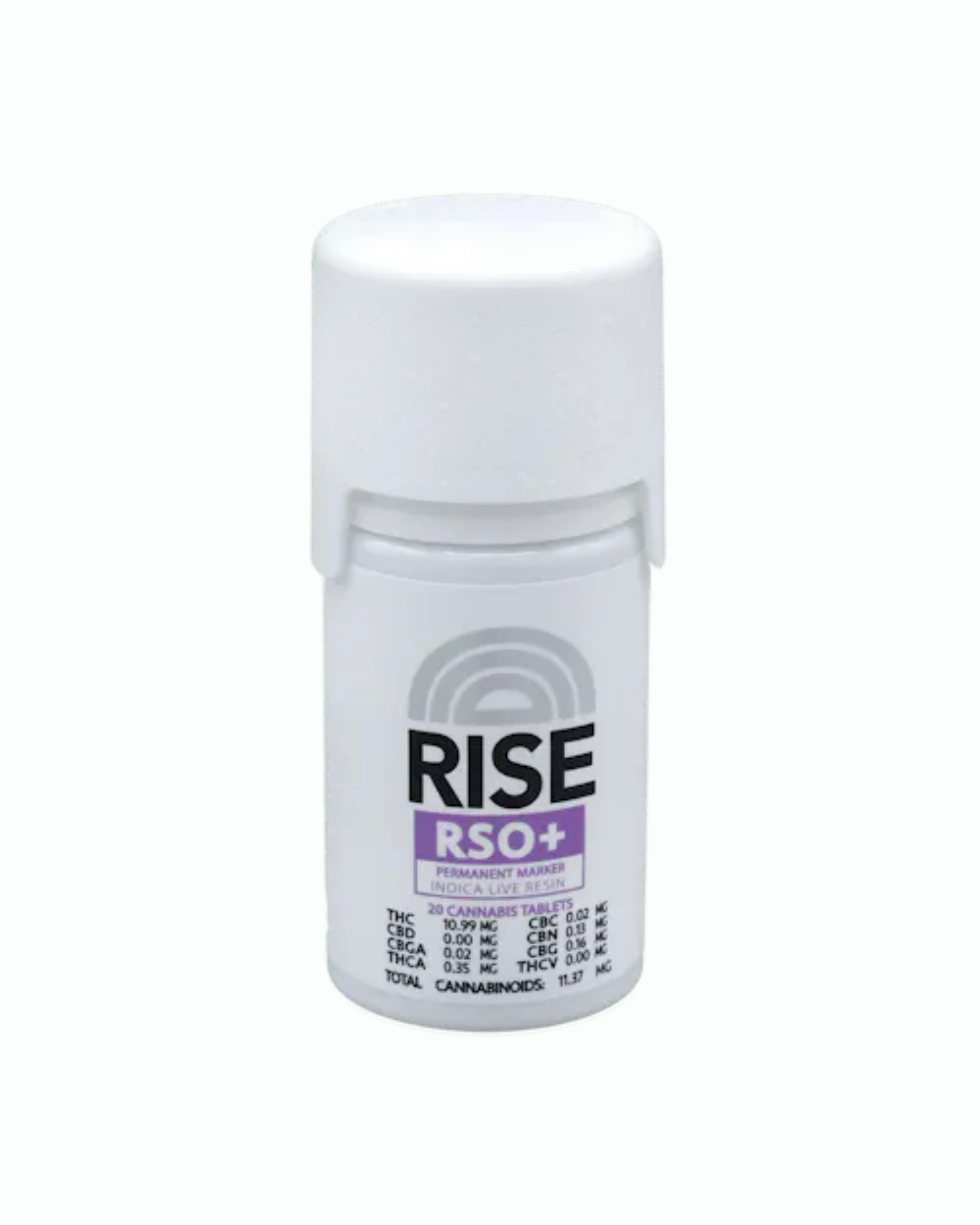 Rise Cannabis Tablets - RSO + Permanent Marker Live Resin (I) 20 x 10mg at Ragged Wizard