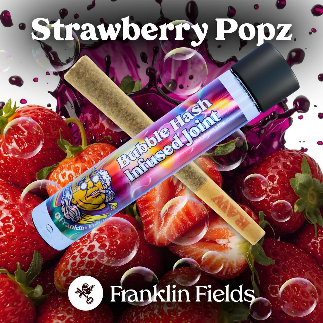 Franklin Fields Bubble Hash Infused Prerolls - Strawberry Popz (H) 1.25g