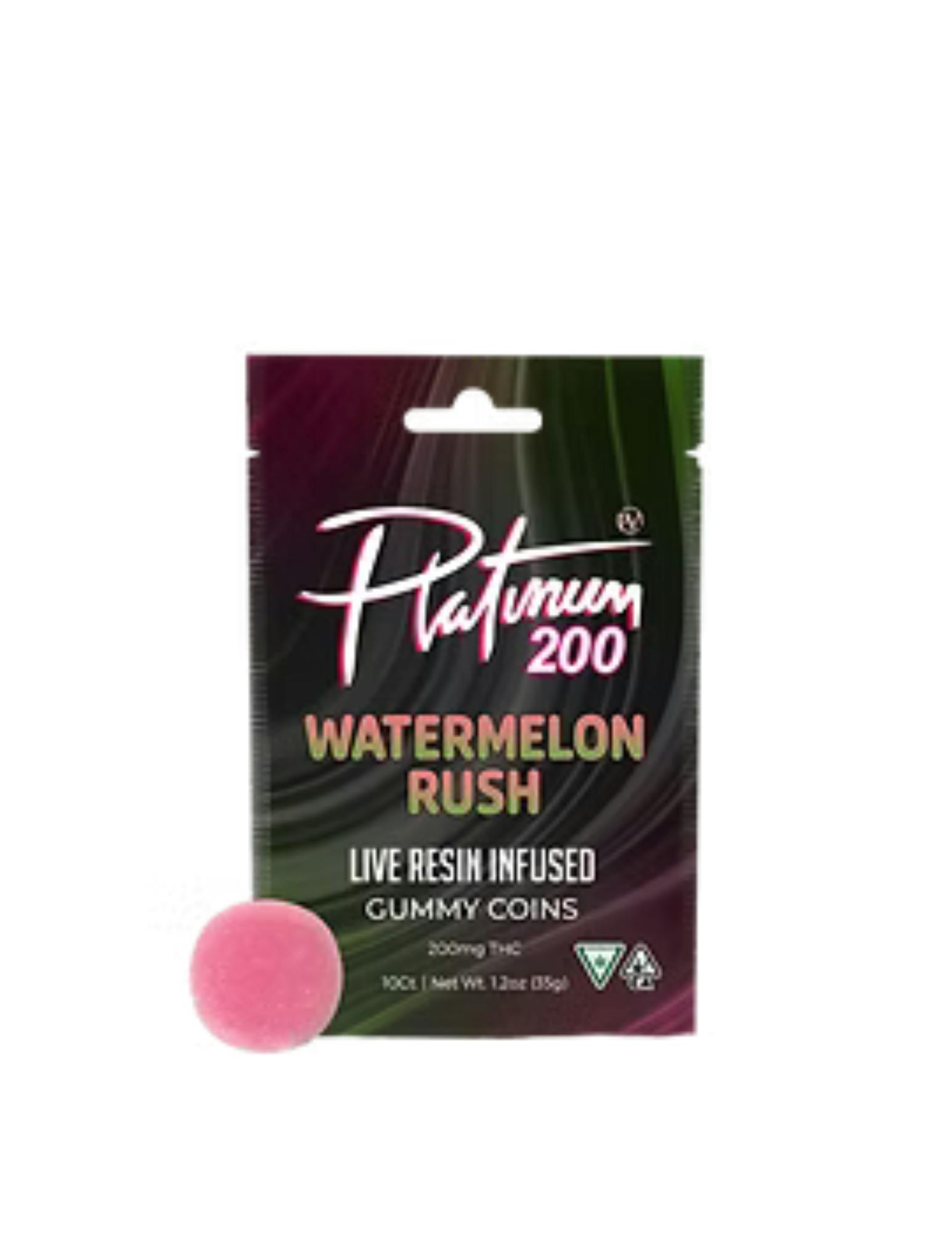 Platinum Live Resin Gummy Coins - Watermelon Rush (200mg)