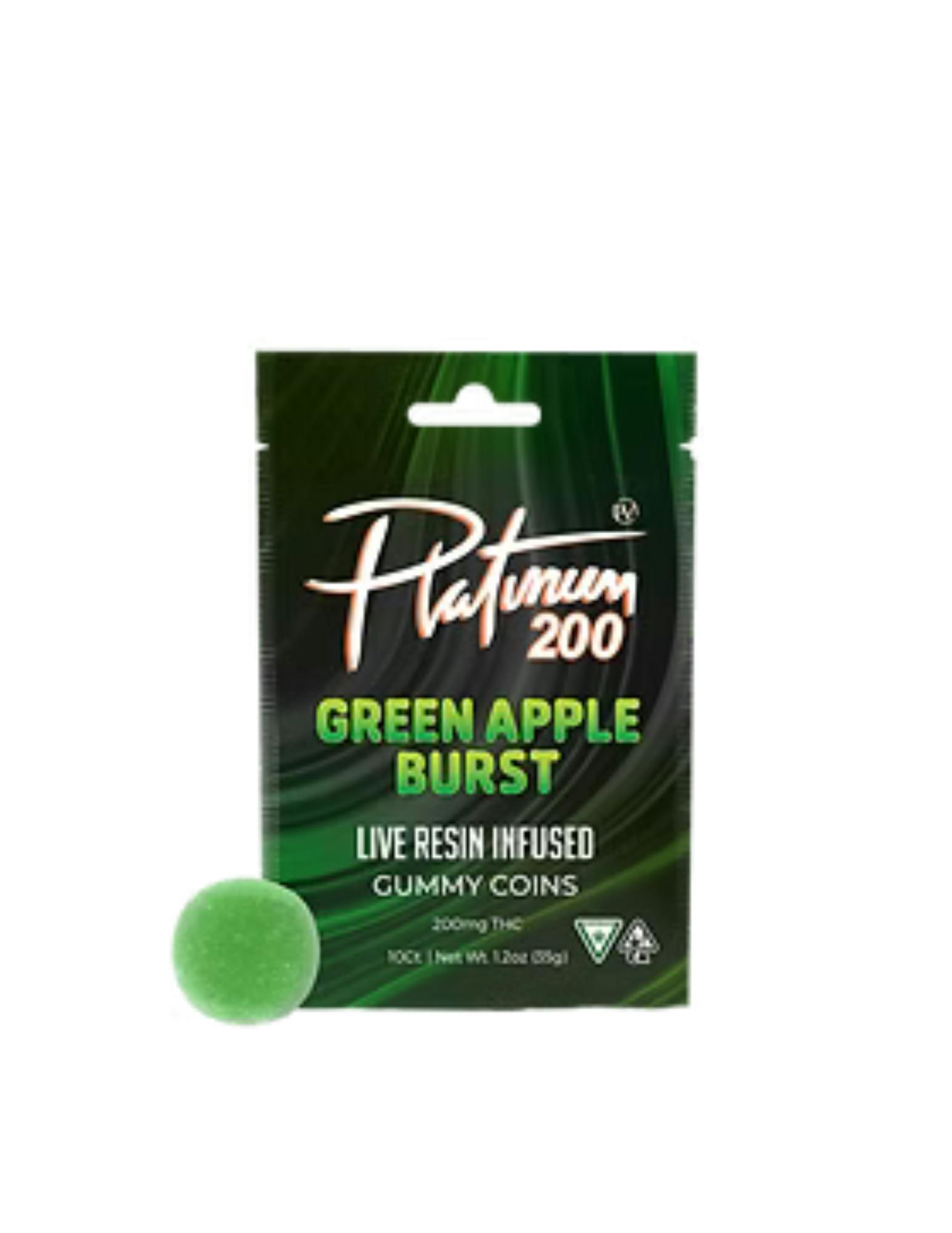 Platinum Resin Coins Green Apple Burst