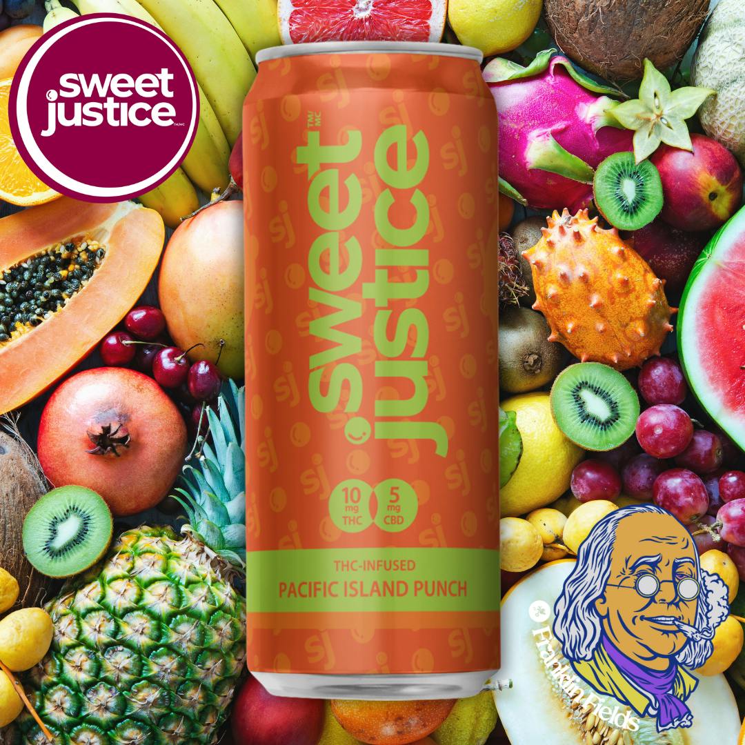 Franklin Fields Beverages - Sweet Justice - Pacific Island Punch - 10mg THC : 5mg CBD at Ragged Wizard
