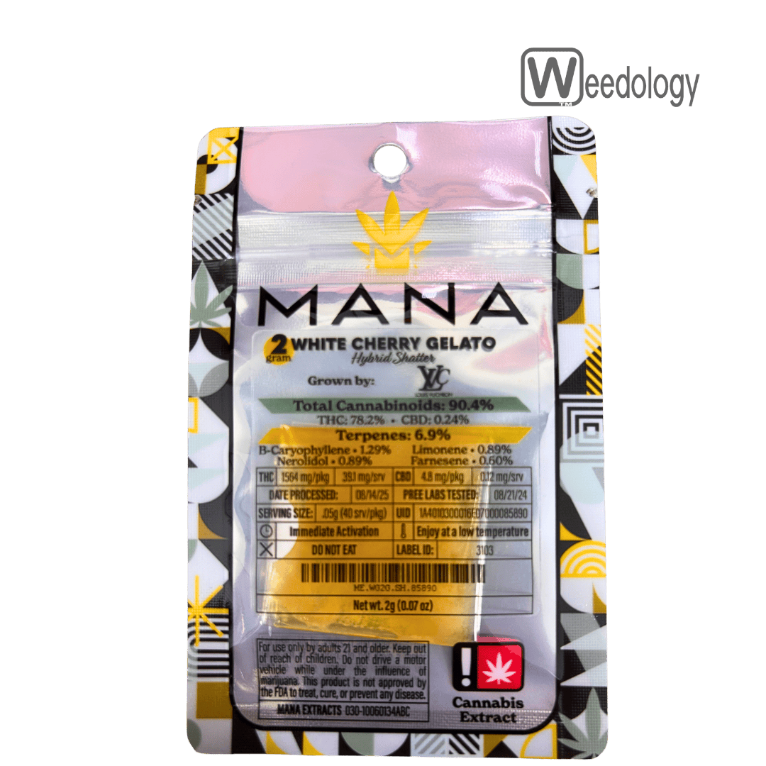 Mana Extracts: White Cherry Gelato Shatter