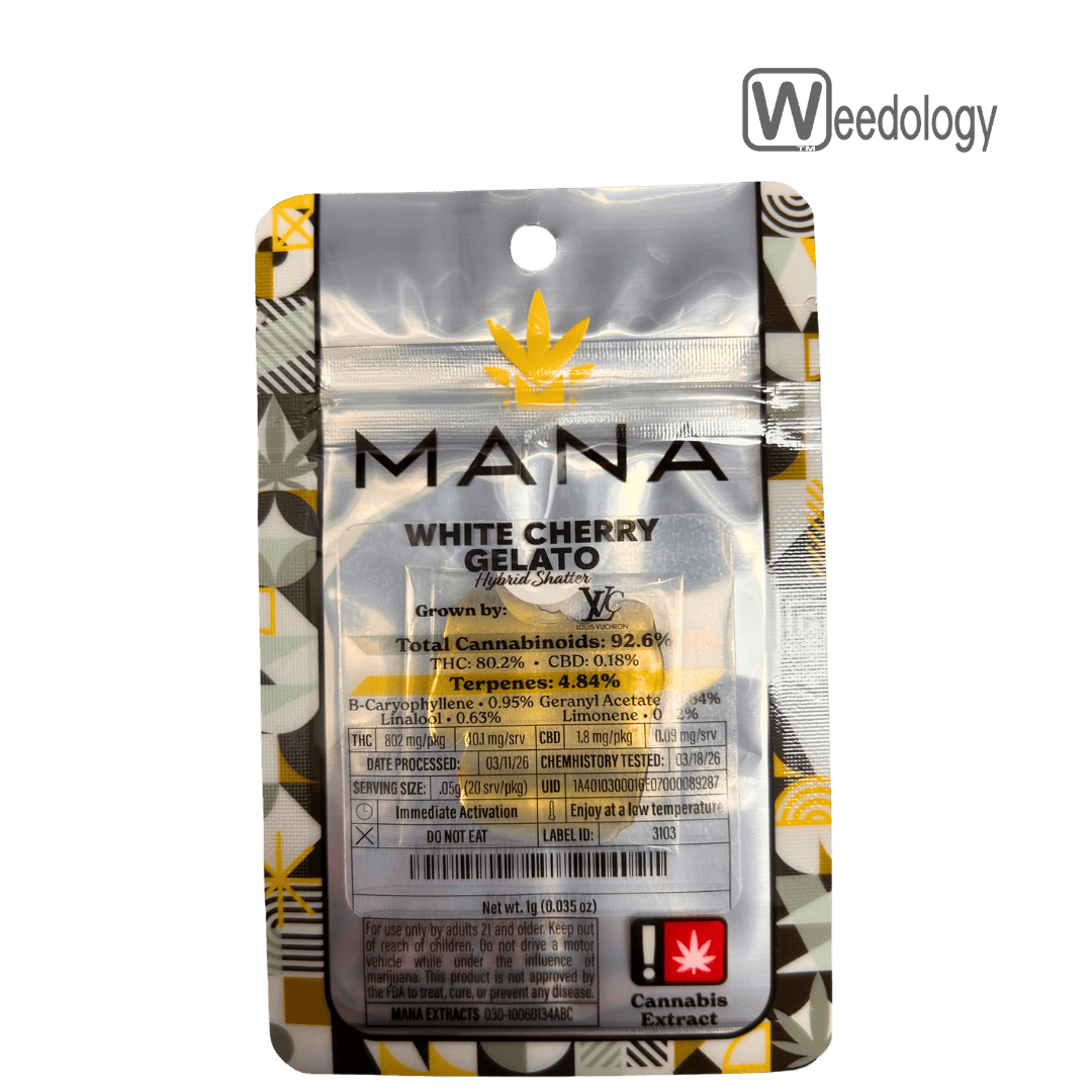 Mana Extracts: White Cherry Gelato Shatter