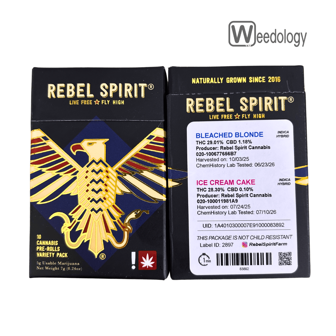 Rebel Spirit 10pk BLEACHED BLONDE(I-H)/ICE CREAM CAKE(I-H) 0.5g Pre-Rolls