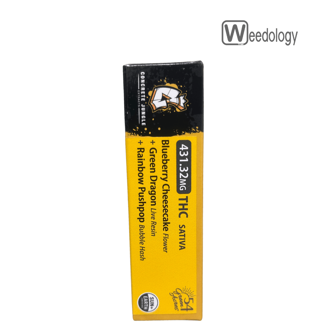 Concrete Jungle Single 1g BLUEBERRY CHEESECAKE x GREEN DRAGON x RAINBOW PUSH POP Infused Pre-Roll