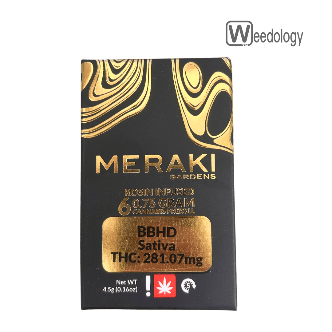 Meraki 6pk BBHD 0.75g Rosin Infused Pre-Rolls