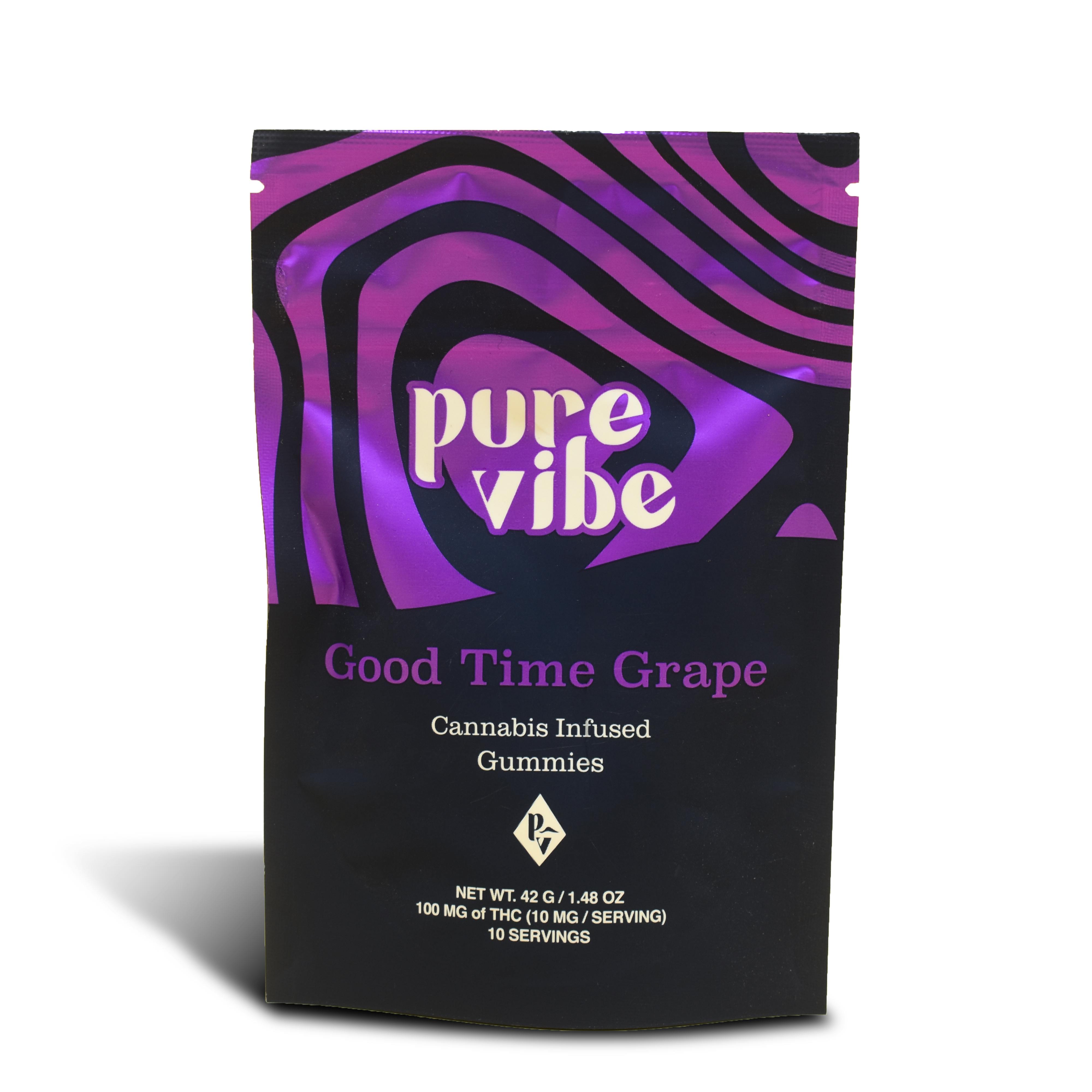 Pure Vibe - Good Night Grape - Gummies 100mg Live Rosin