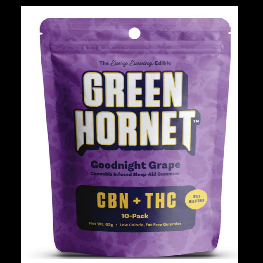 Green Hornet | Goodnight Grape Gummies | 100mg THC + CBN + Melatonin