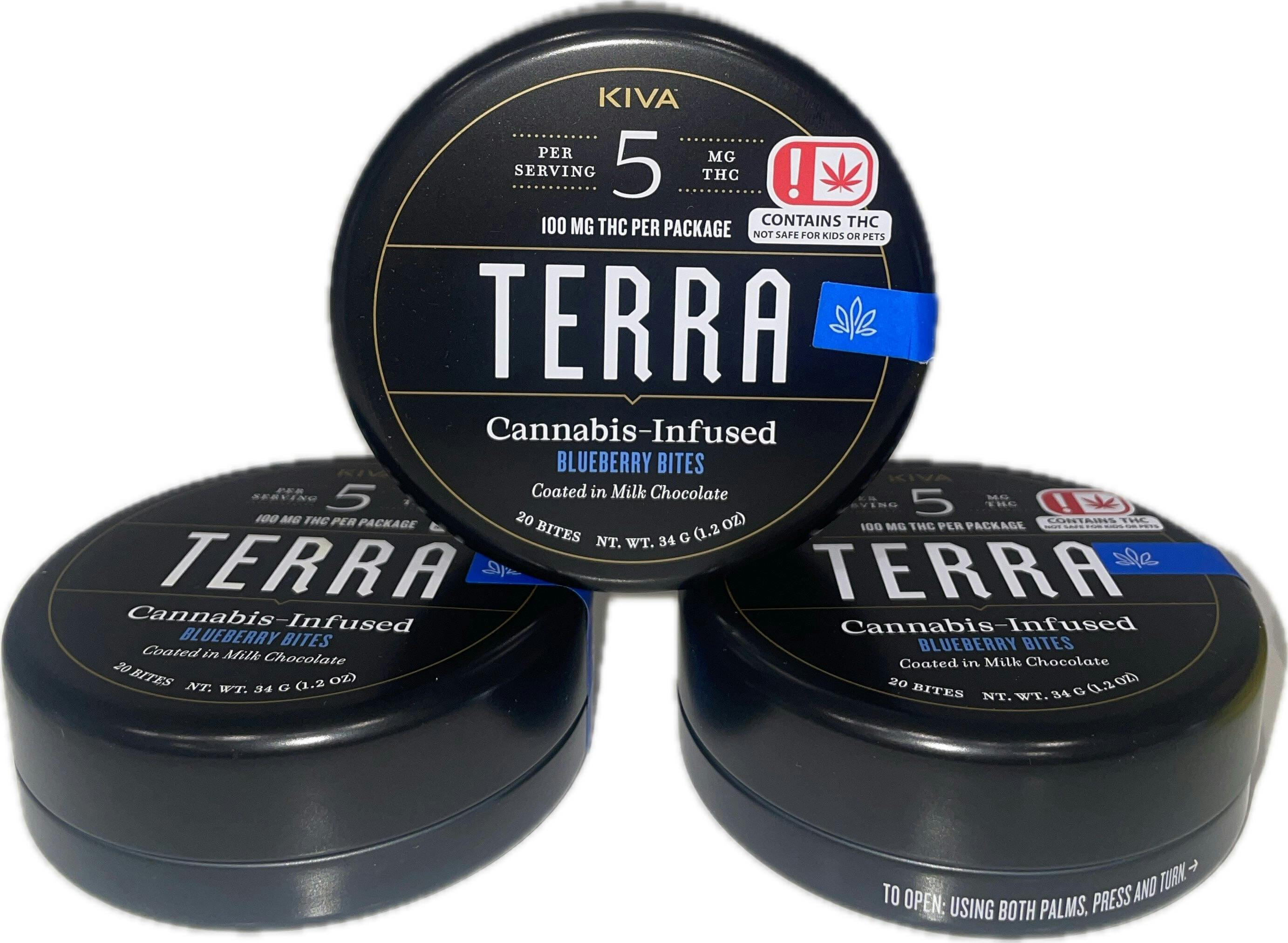 Kiva | Terra Milk Chocolate Covered Blueberry Bites | 100mg