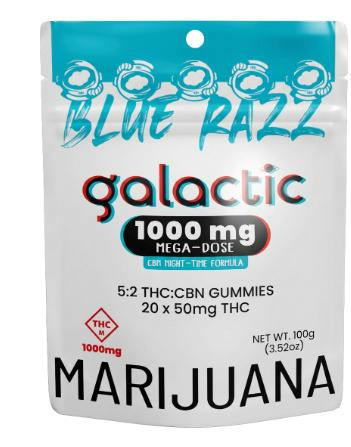 5:2 THC/CBN Blue Razz Gummies 20pk