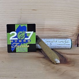207 Hydro Farm Seawolf Smoke Glass Tip Pre Roll 1.5 G "INDICA"