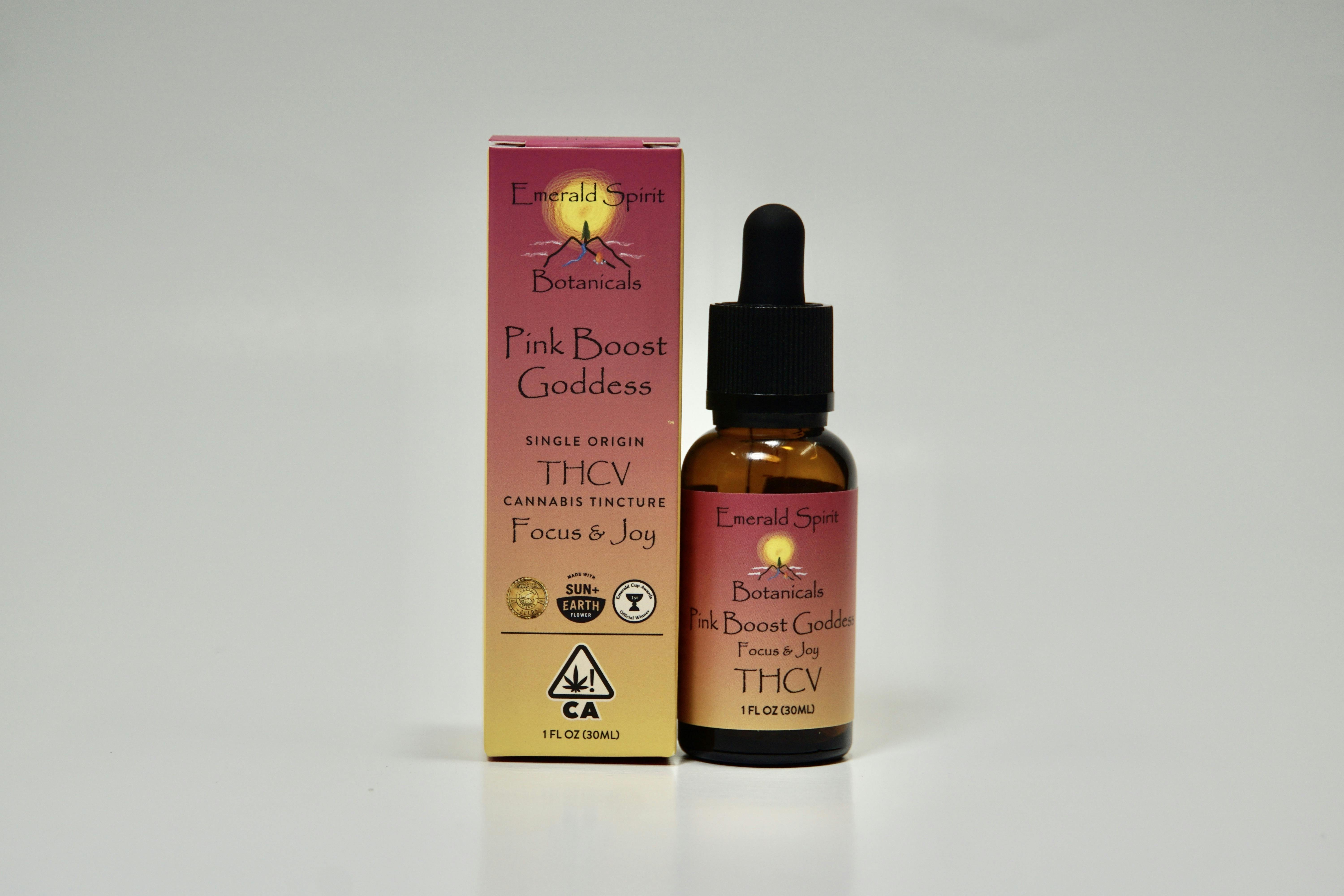 30ML THCV PINK BOOST GODDESS FOCUS & JOY TINCTURE BY EMERALD SPIRIT BOTANICALS