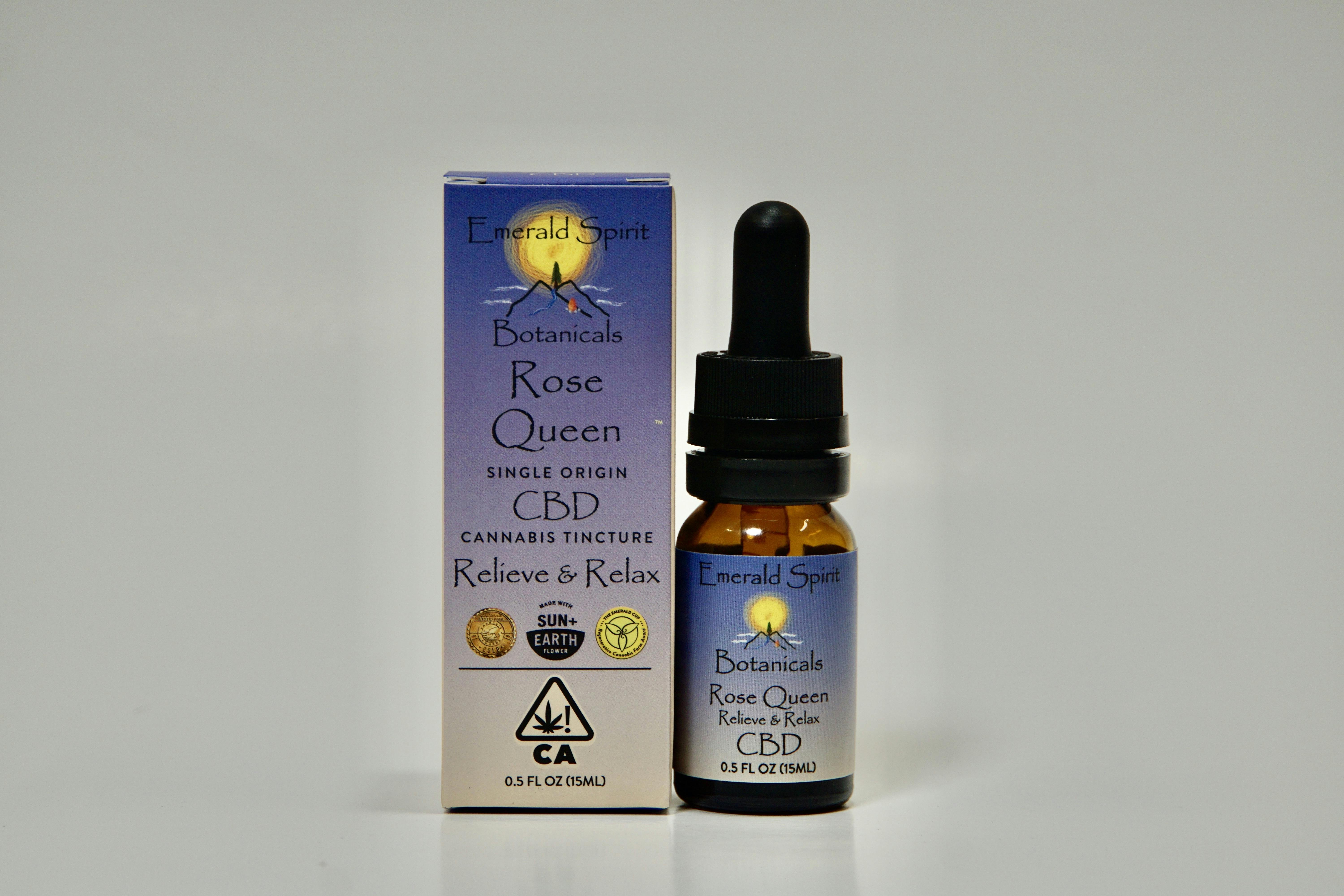 15ML CBD ROSE QUEEN RELIEVE & RELAX TINCTURE BY EMERALD SPIRIT BOTANICALS