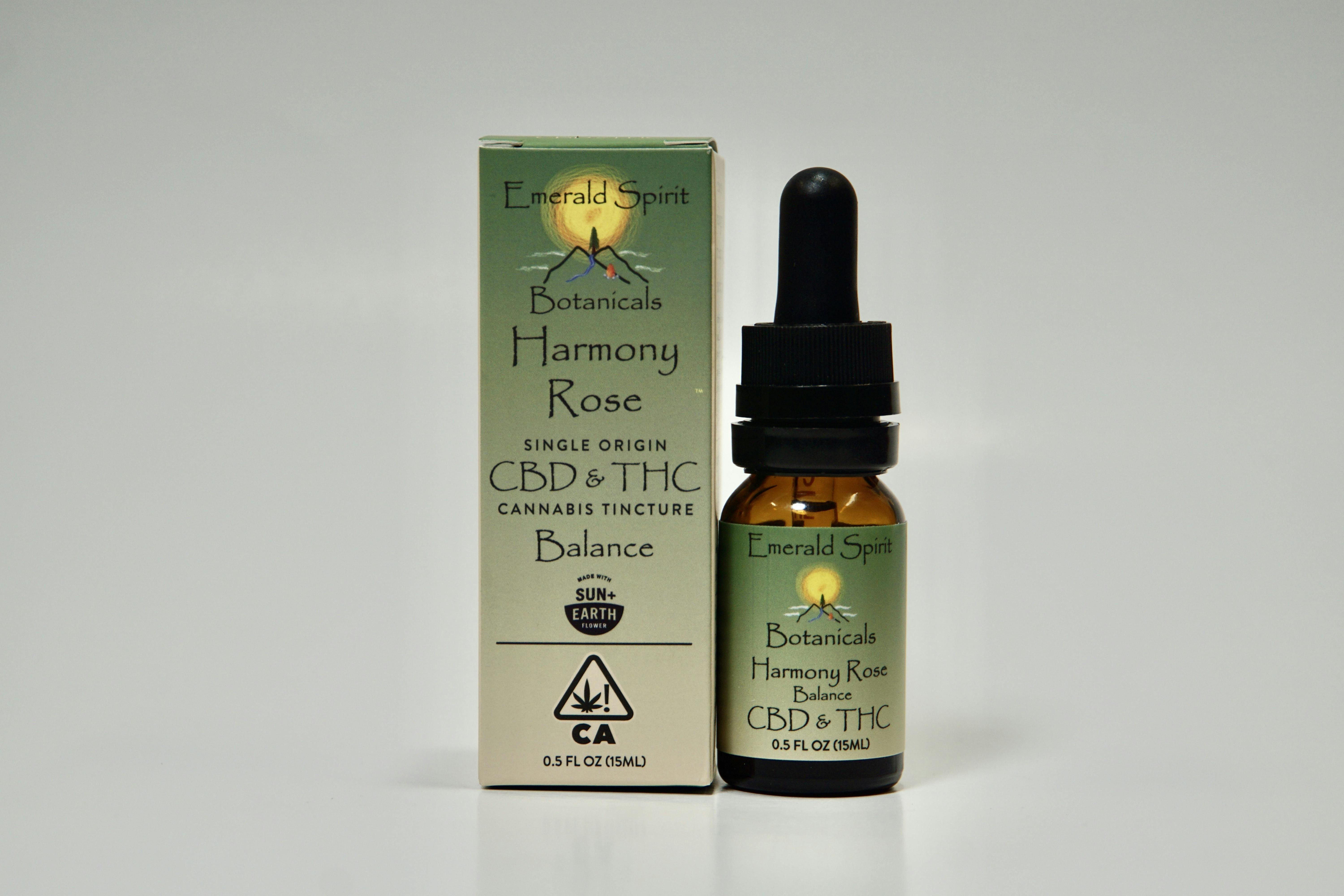15ML |1:1 CBD:THC| HARMONY ROSE BALANCE TINCTURE BY EMERALD SPIRIT BOTANICALS