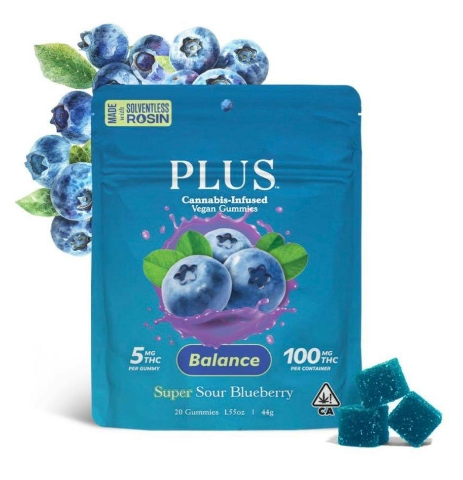 SUPER SOUR BLUEBERRY CLASSIC ROSIN GUMMIES BY PLUS