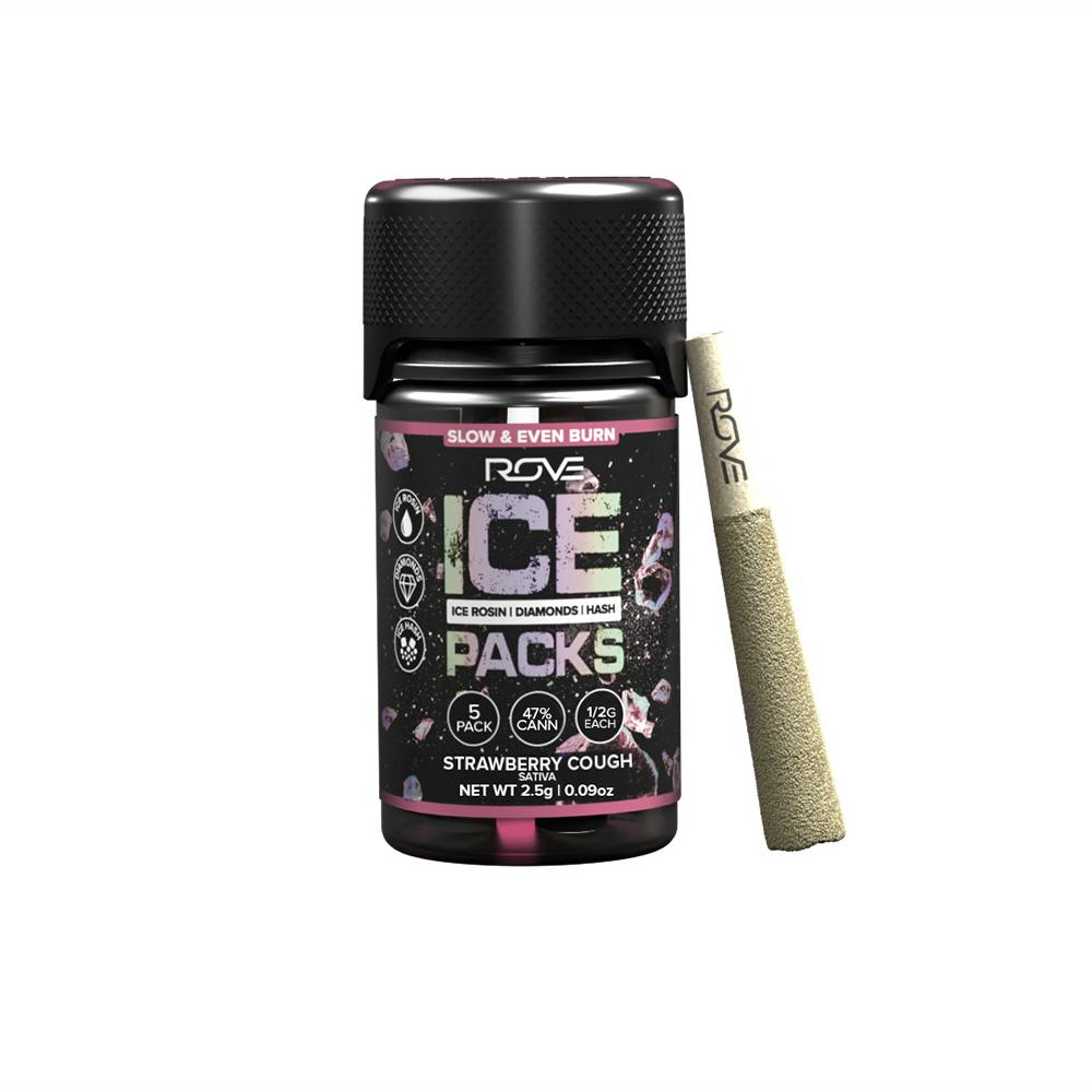 Rove - Strawberry Cough Ice Packs 3pk Infused Prerolls (1.5g) *NOT REDEEMABLE*