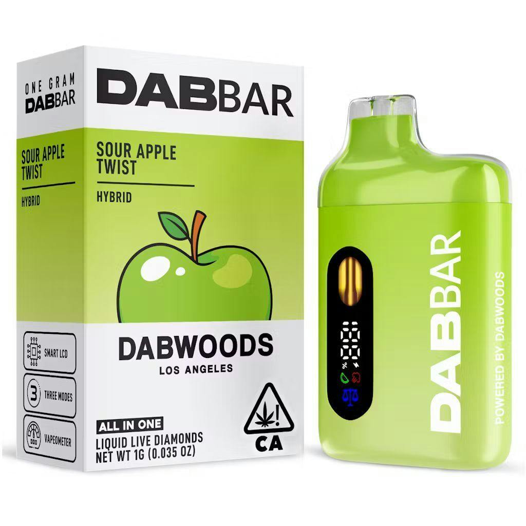Dabwoods - Sour Apple Twist - Hybrid - Liquid Live Diamonds - Disposable - 1g
