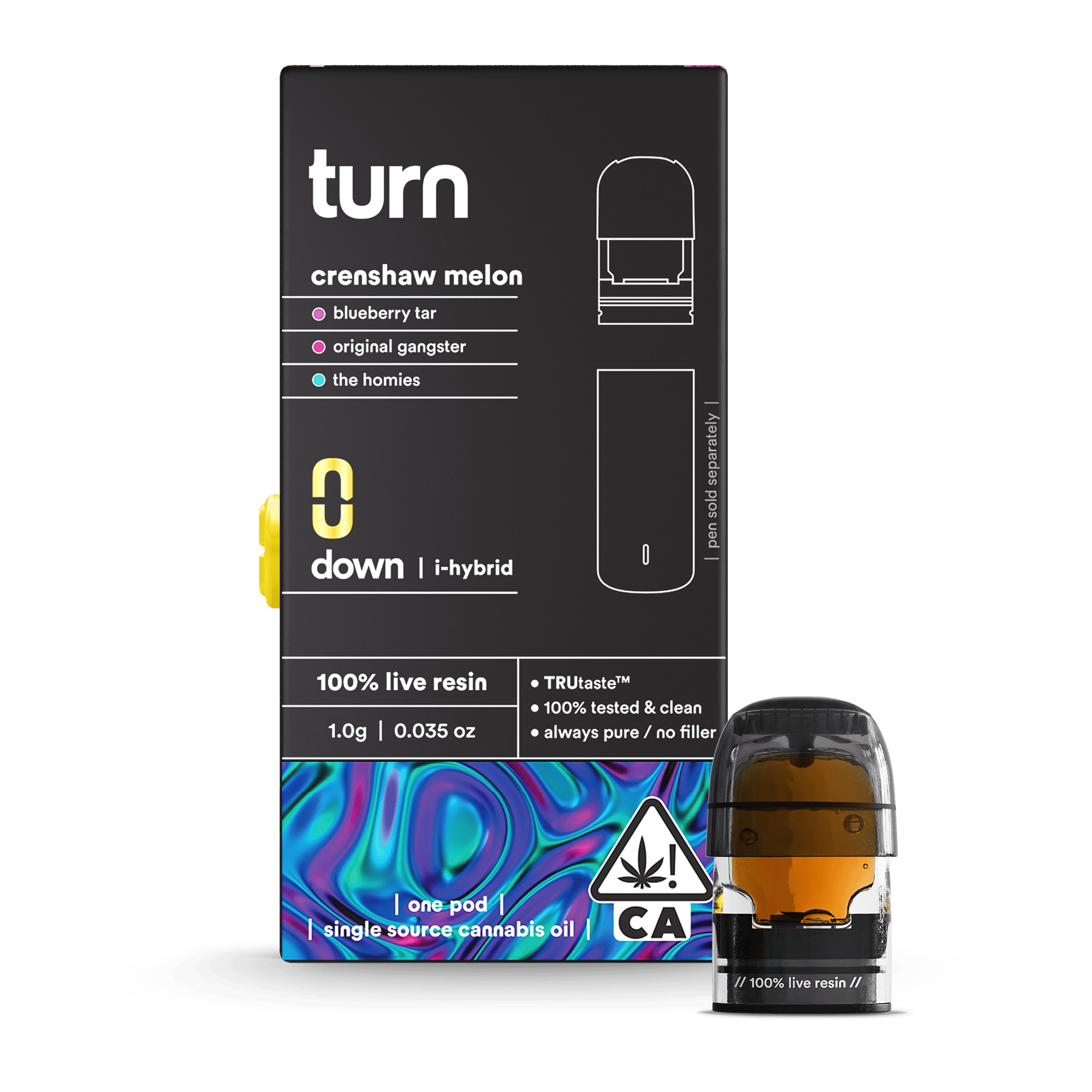 Turn - Crenshaw Melon - Indica Hybrid - Live Resin Pod - 1g