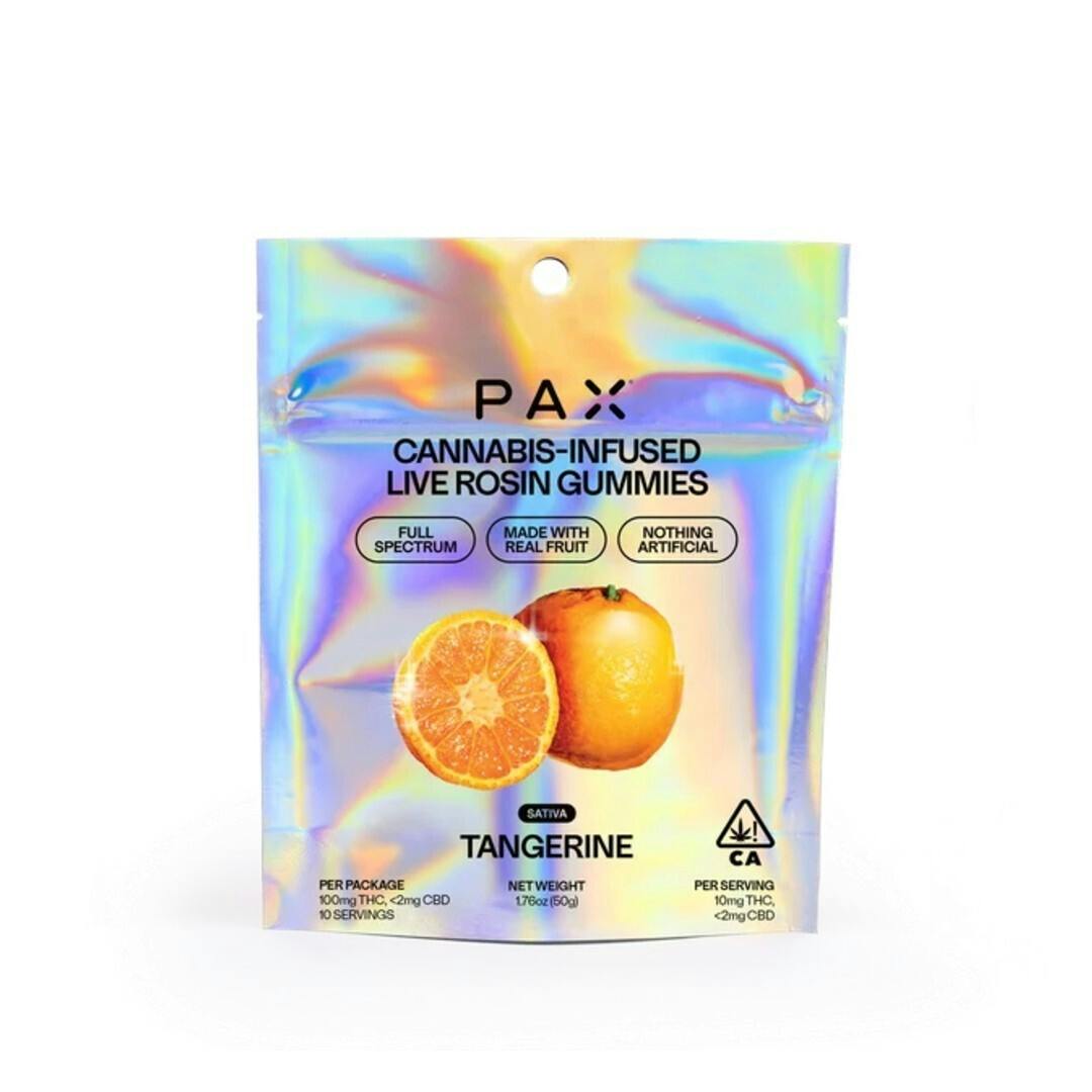 PAX - Tangerine - Sativa - Live Rosin Gummy - 10 Pack - 100mg