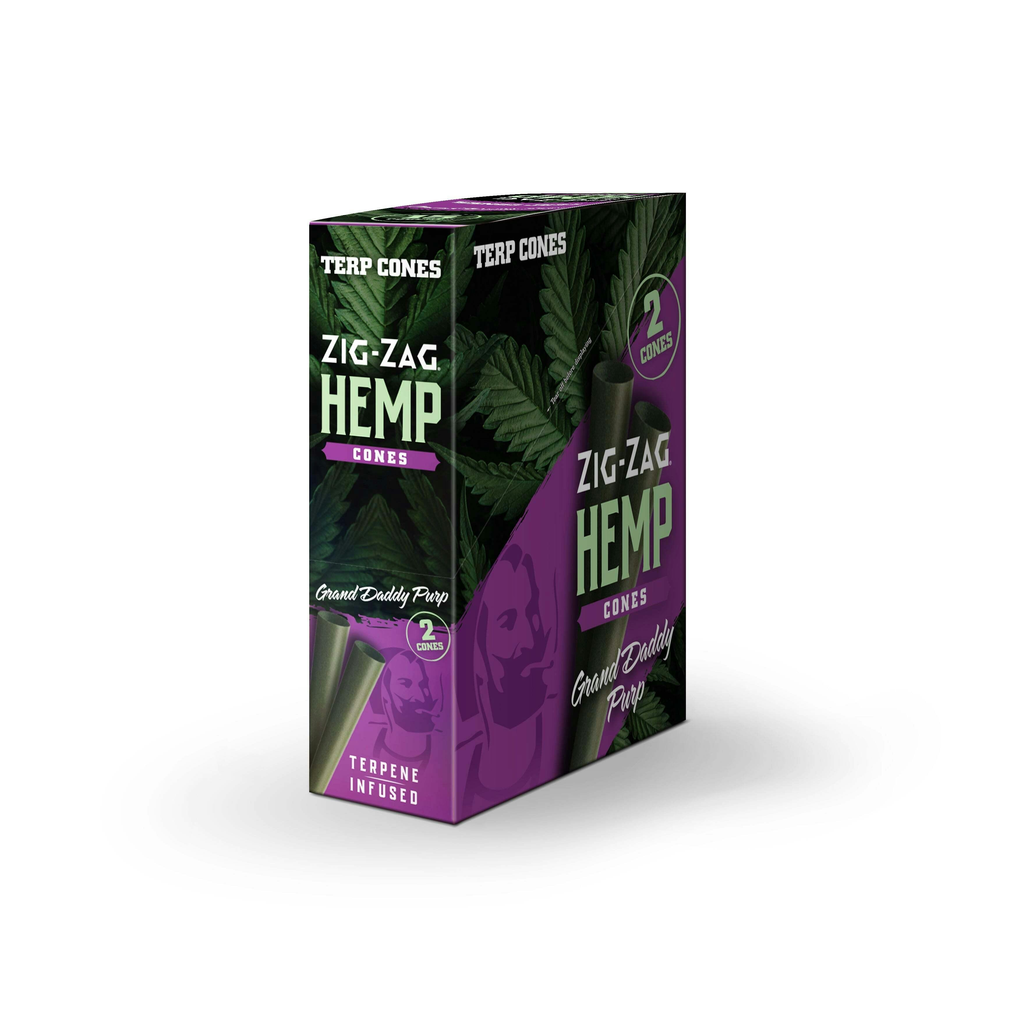 ZIG ZAG - GRAND DADDY PURP HEMP CONES - One Size - 2 Pack