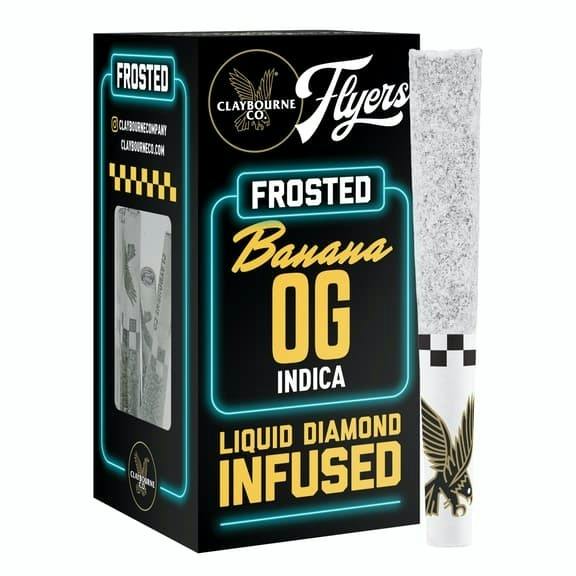 CLAYBOURNE - BANANA OG - INDICA - INFUSED PRE ROLL - 2.5 g - 5 Pack