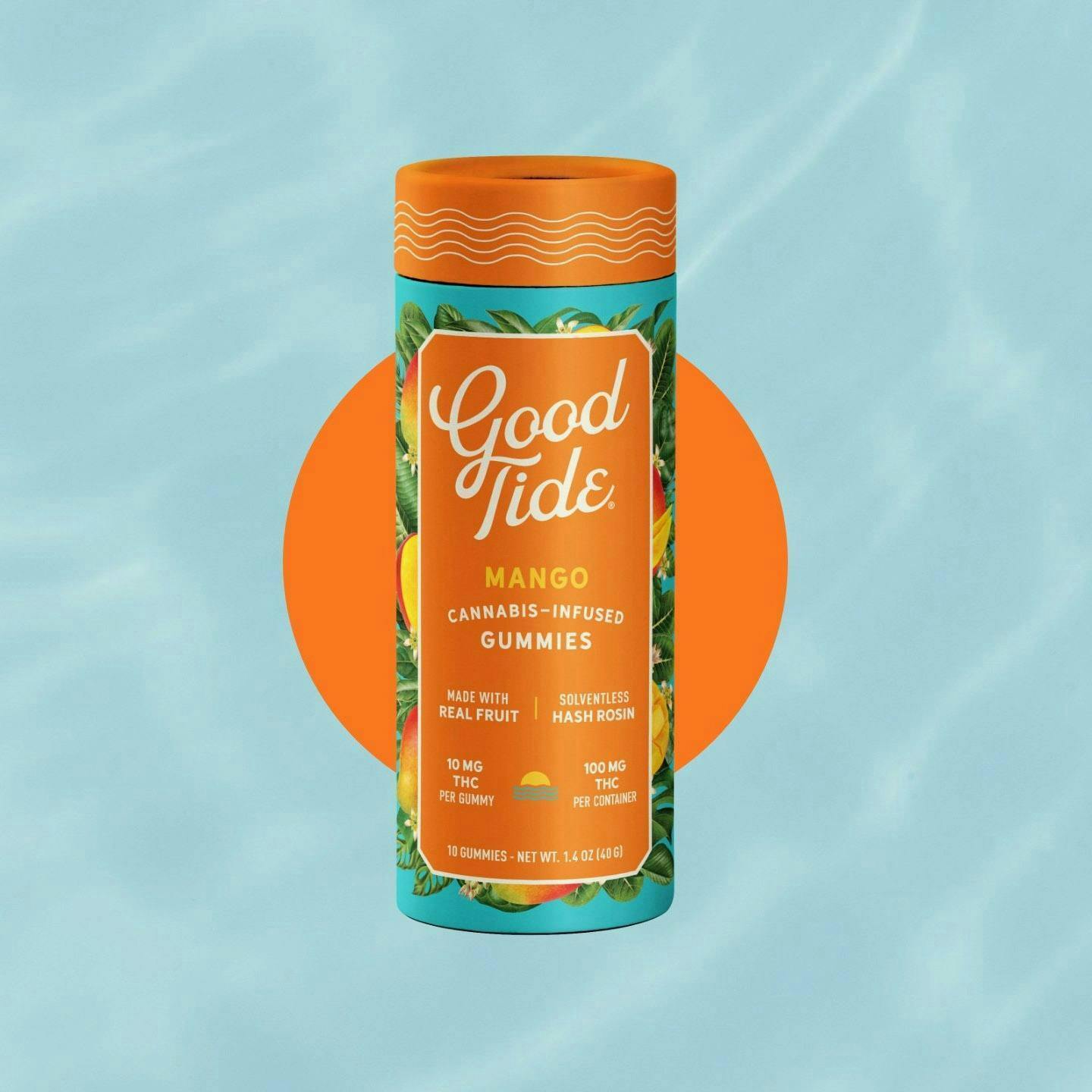 GOOD TIDE - MANGO - INDICA - LIVE RESIN GUMMY - 100 mg - 10 Pack