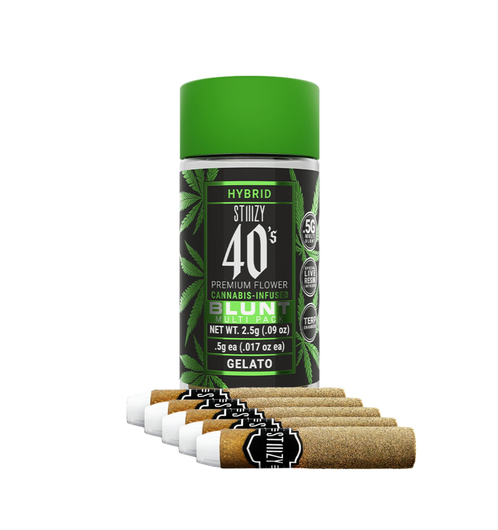 STIIIZY - GELATO - HYBRID - INFUSED BLUNT - 2.5 g - 5 Pack