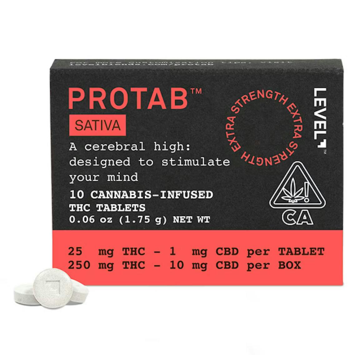 PROTAB | Sativa Tablets 25:1 THC:CBD | 250mg | 10ct | 25mg/ea