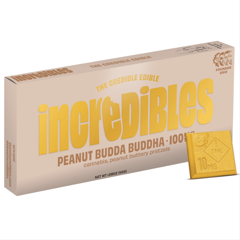 incredibles Peanut Budda Buddha 10pc Bar 45g nwt. 100mg THC PBB125R23926055A