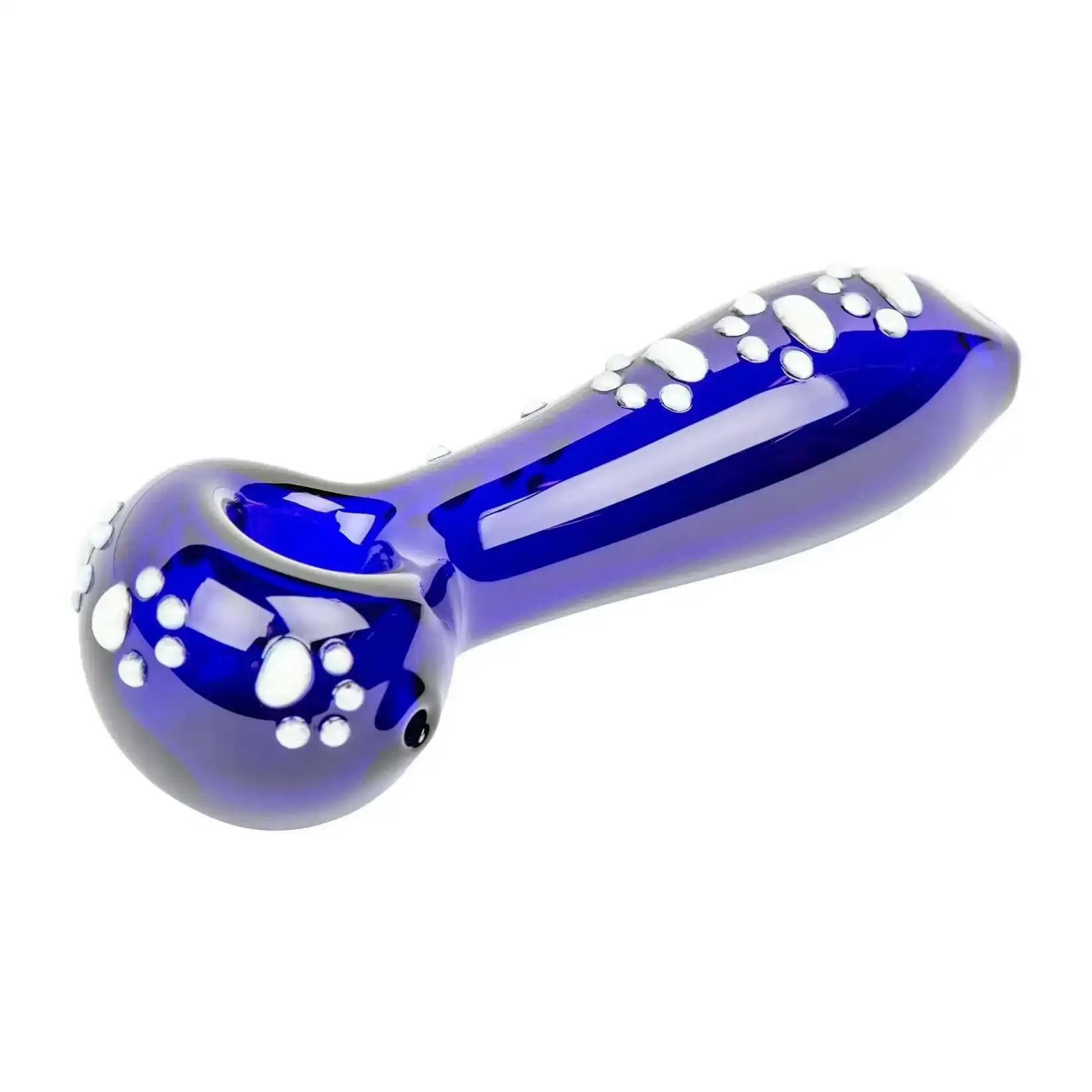 4.5" Paw Print Hand Pipe | Red Eye Glass | Blue
