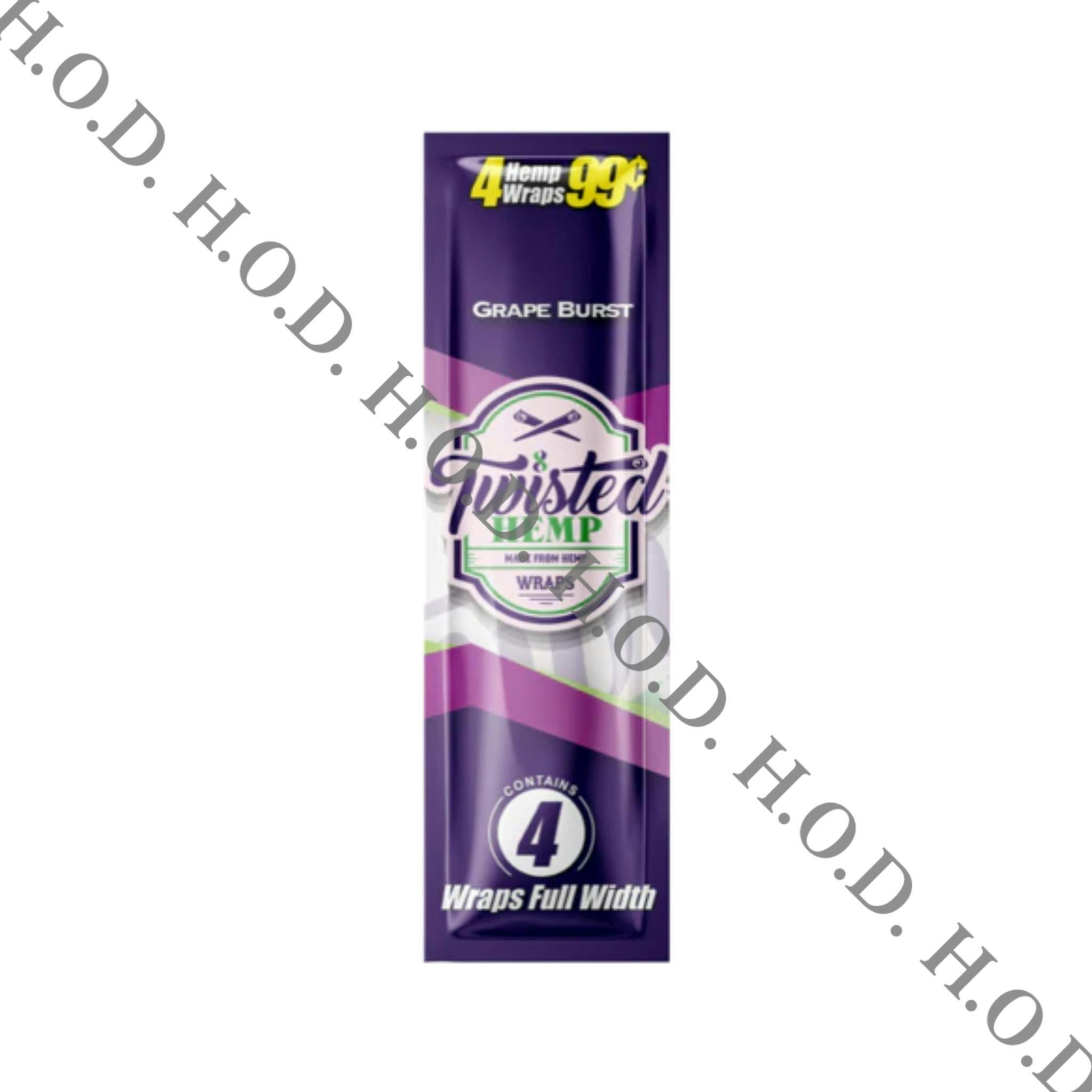 Twisted Hemp Grape Burst Wraps 4 Pack