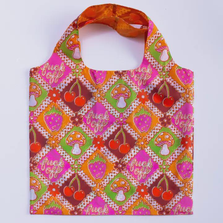 F*Ck Off Retro Reusable Tote Bag