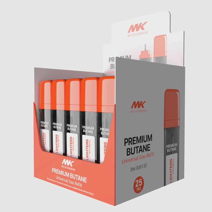 MK Lighters Premium Butane 20ml with 4 Replace Flints
