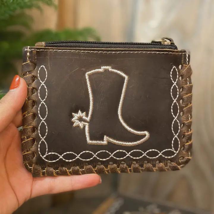 Boot Vintage Cowhide Coin Pouch