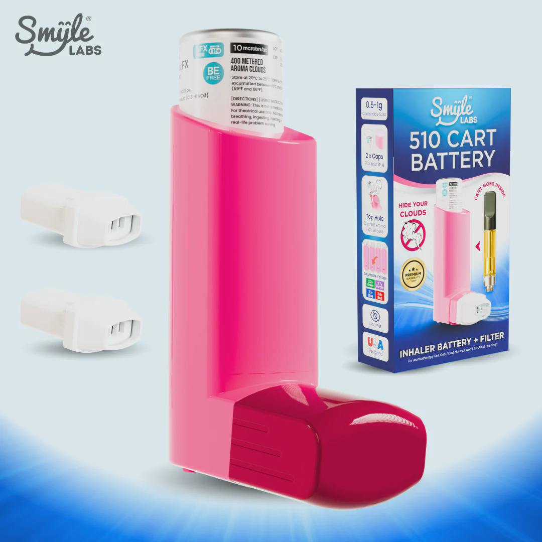 Inhaler 510 Cart Battery + Cloud Filters - Pink