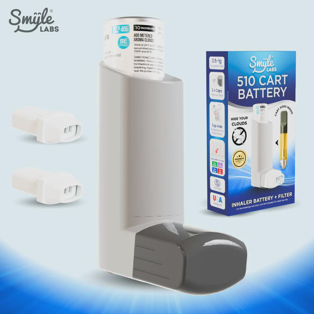 Inhaler 510 Cart Battery + Cloud Filters - Grey
