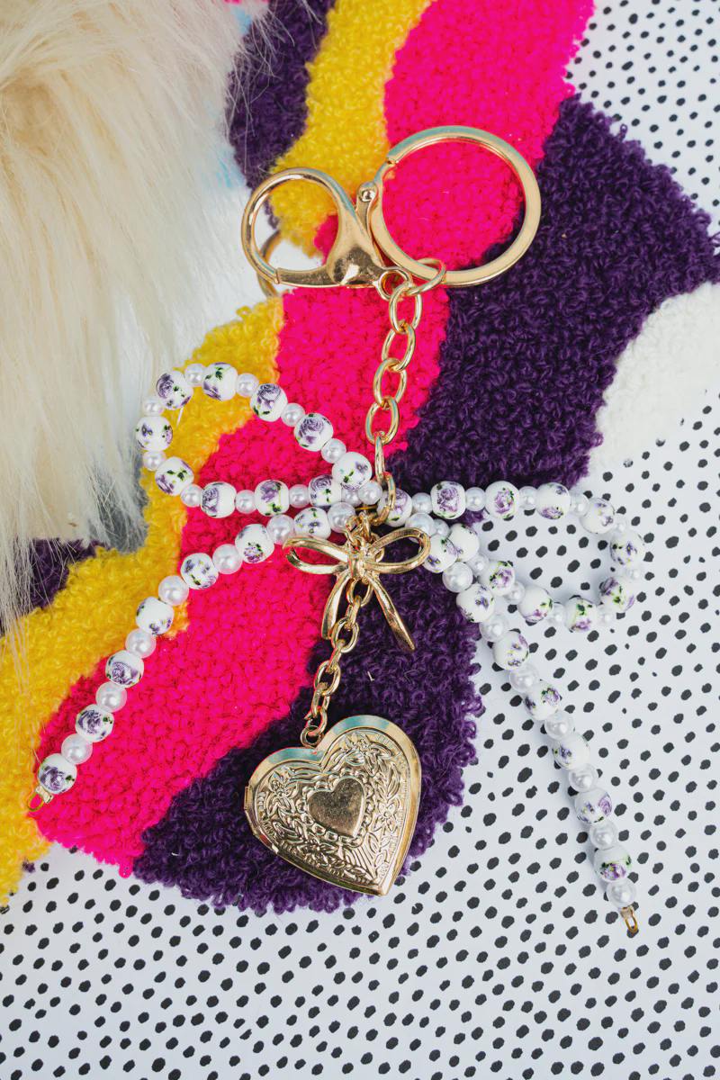 Openhearted Purple Bow Keychain