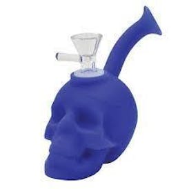 6.5" Silicone Skull Bong - BLUE
