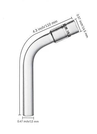 110mm Glass Tube Stem Curved