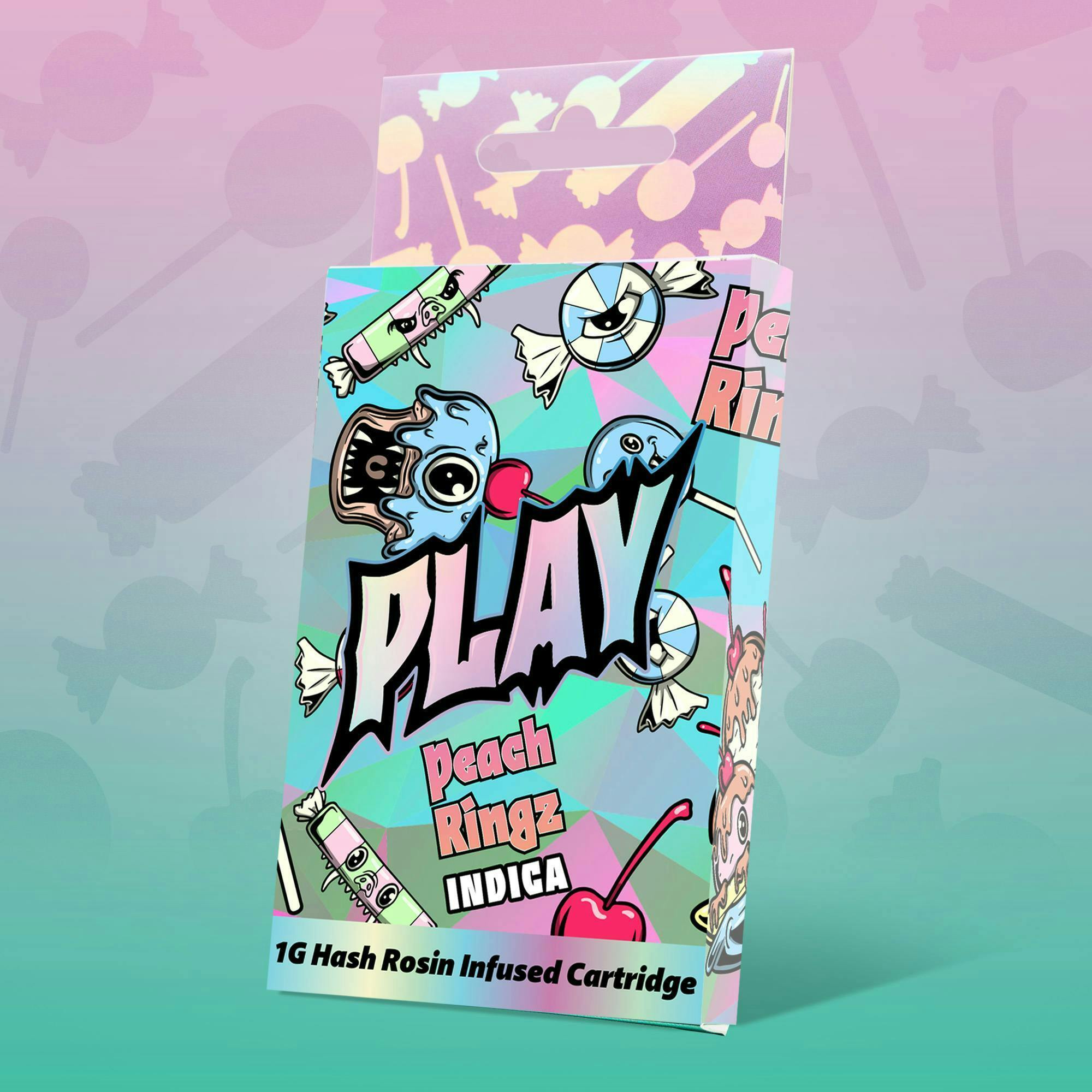 PLAY - Peach Ringz - 1g Hash Infused Distillate Cart