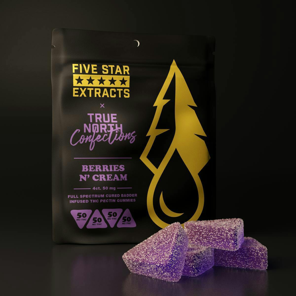 True North | 200mg Berries & Cream | Full Spectrum Gummies 4x