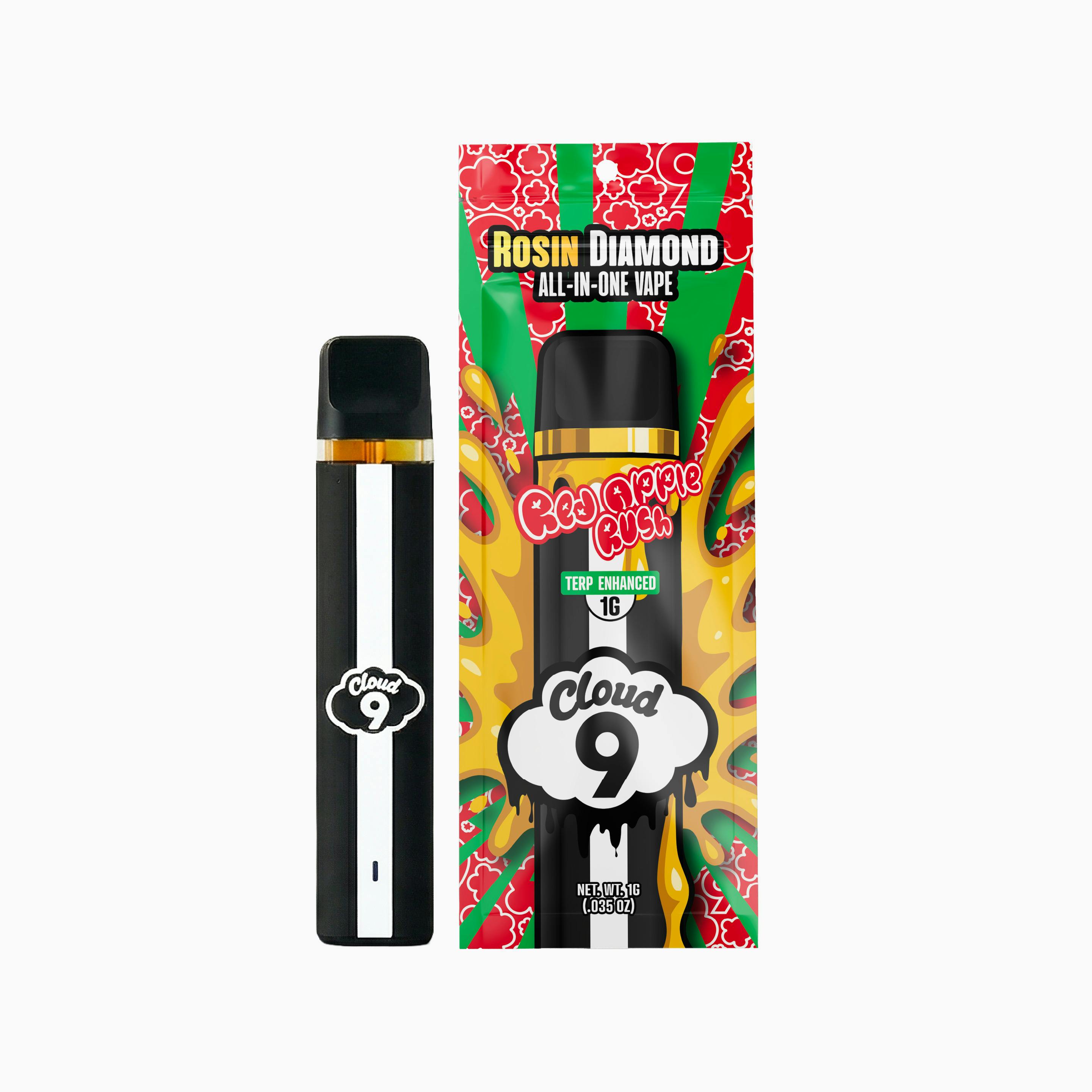 Cloud 9 | Live Rosin Diamond Disposable 1g | Red Apple Rush