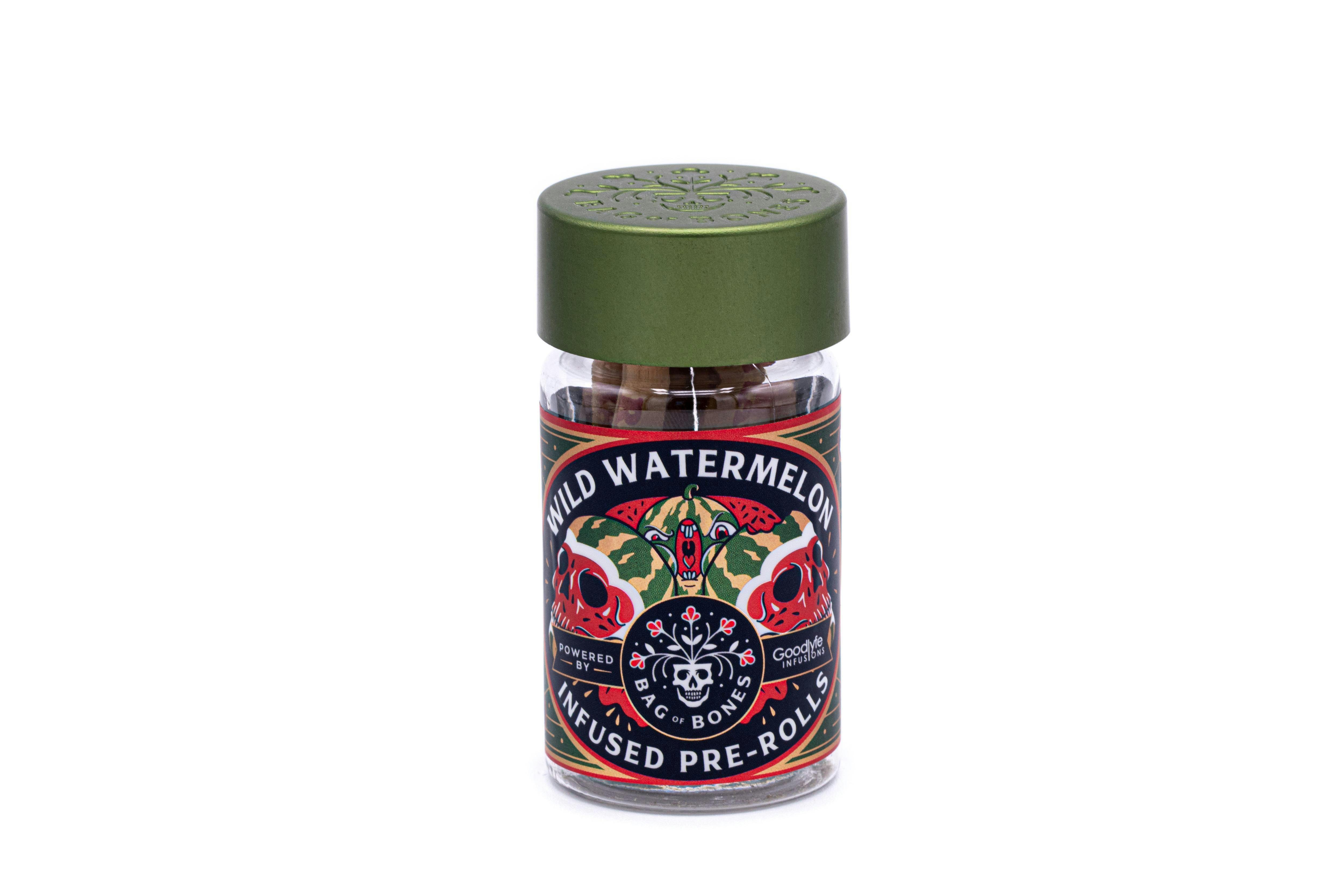 Bag of Bones | Kief Coated Preroll 5-pack | Wild Watermelon