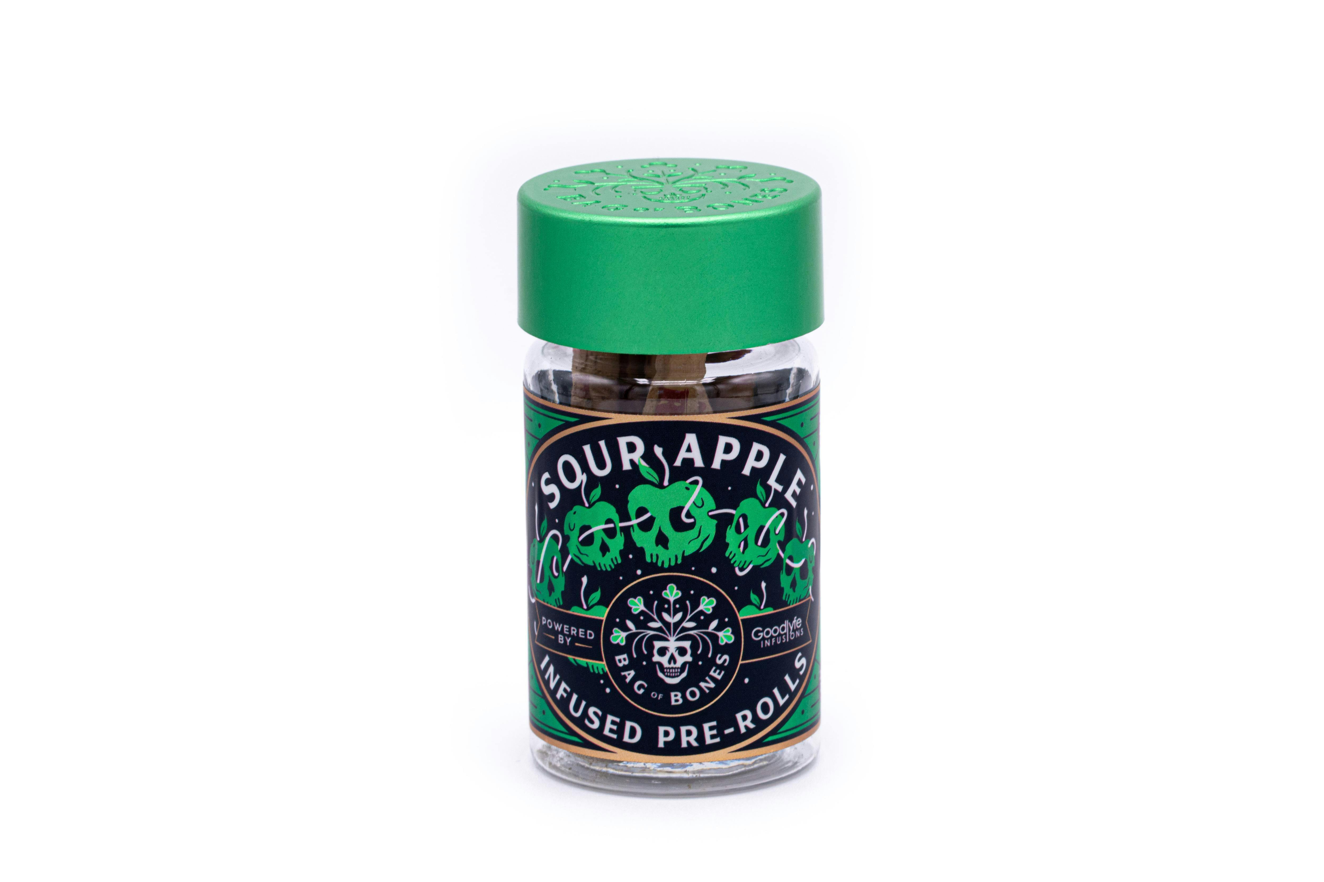 Bag of Bones | Kief Coated Preroll 5-pack | Sour Apple