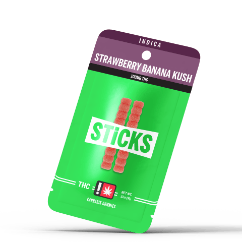 STICKS | Gummy 100mg [I] | Strawberry Banana at Kingston Cannabis Company