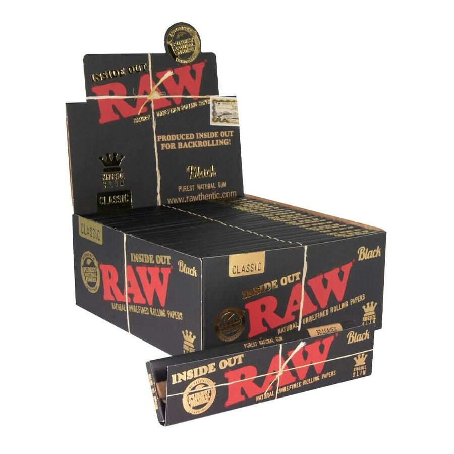King Size Slim Black Inside Out Artisan Rolling Papers (32 Papers)